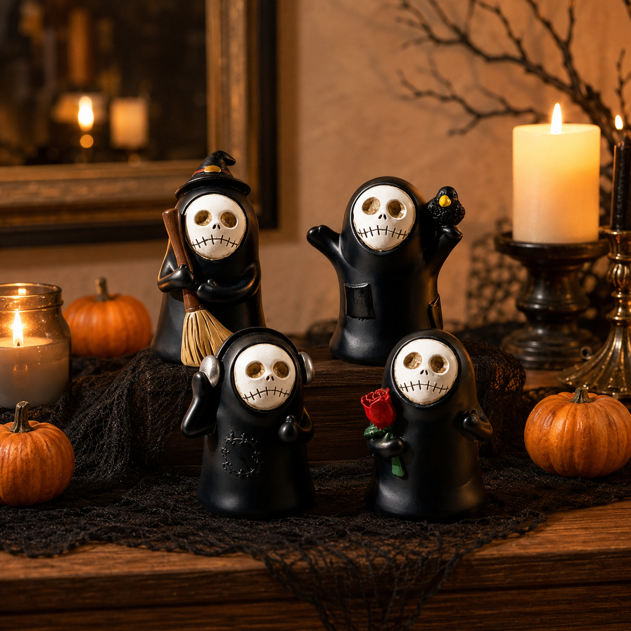 Whimsical Halloween Reapers – Set of 4