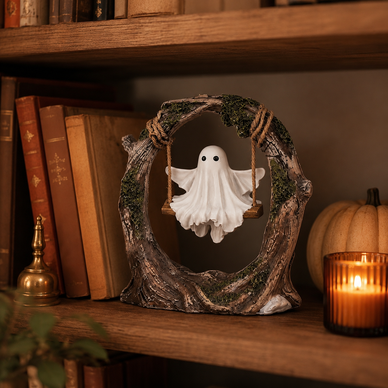 Enchanted Woodland Ghost Swing Sculpture