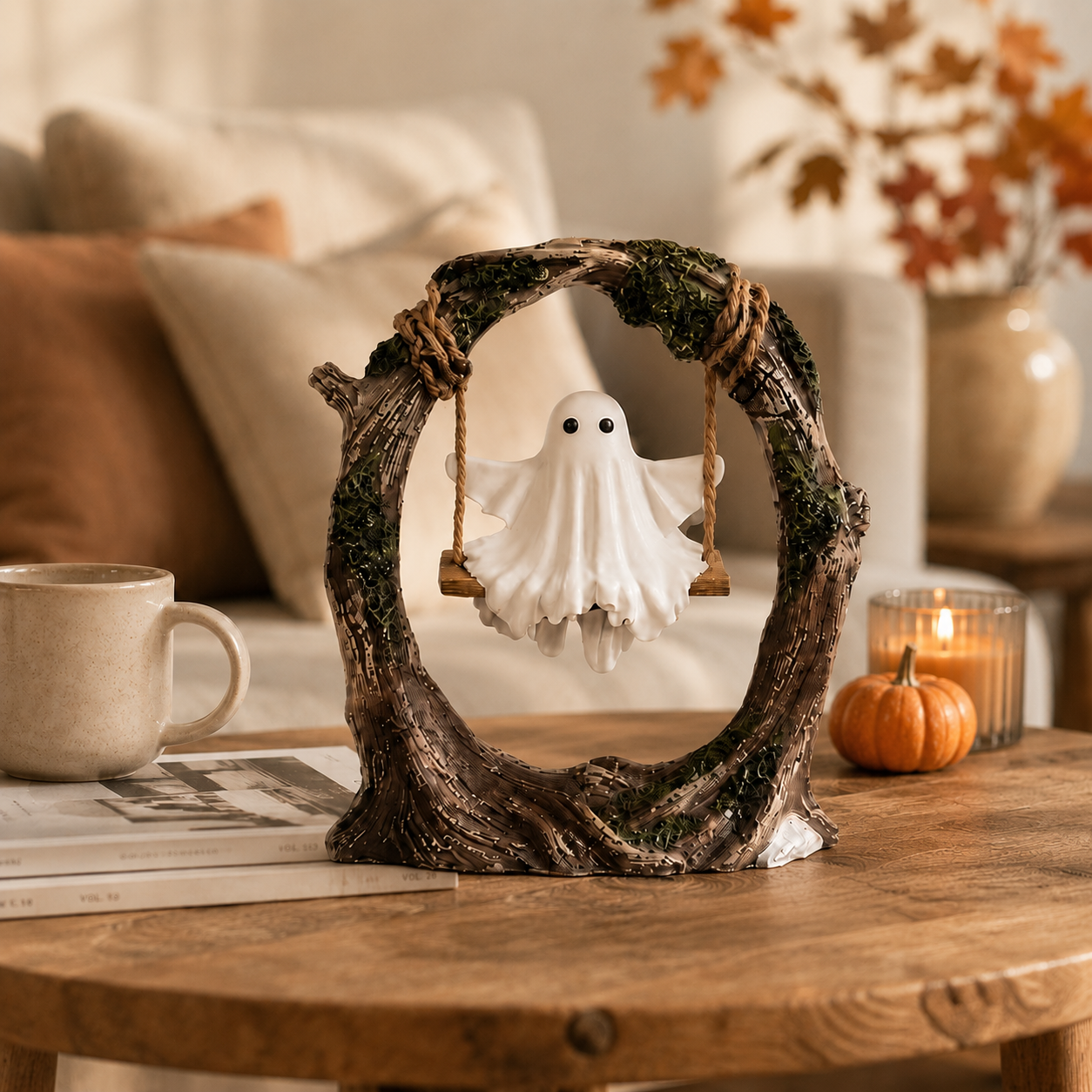 Enchanted Woodland Ghost Swing Sculpture