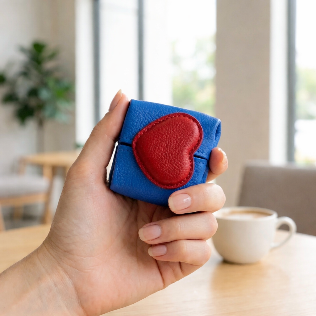 "Mini PU Leather Heart-Shaped Coin Purse"