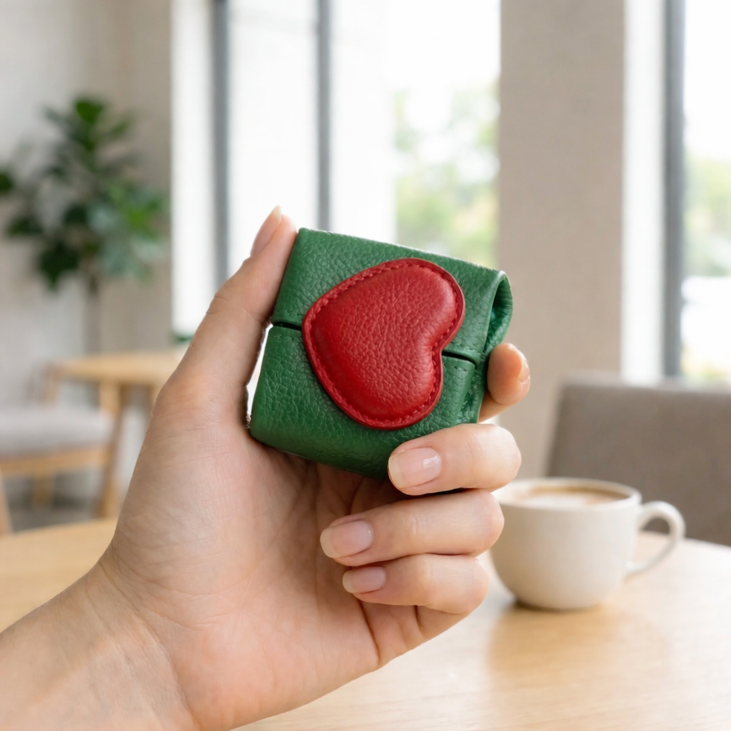 "Mini PU Leather Heart-Shaped Coin Purse"