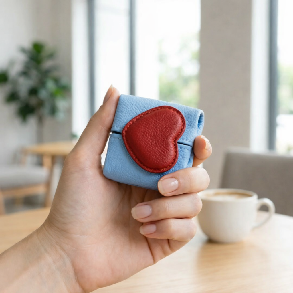 "Mini PU Leather Heart-Shaped Coin Purse"
