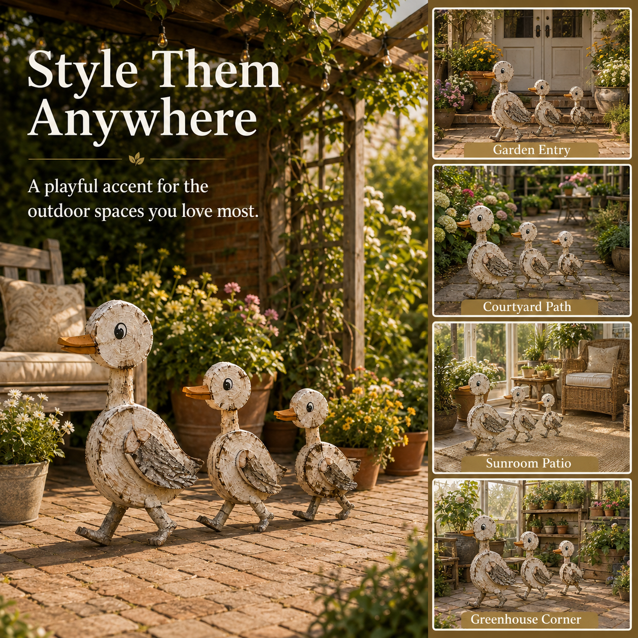 Woodland Stroll Duck Trio – Set Of 3