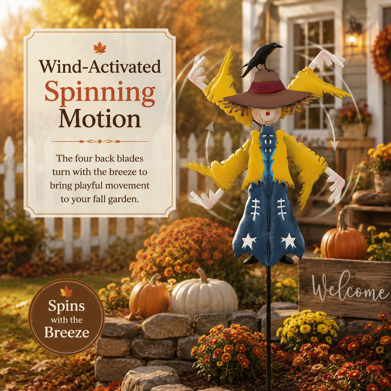 Harvest Scarecrow Wind Spinner
