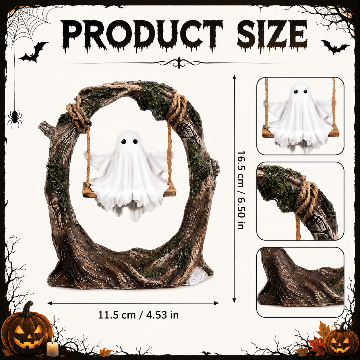 Enchanted Woodland Ghost Swing Sculpture