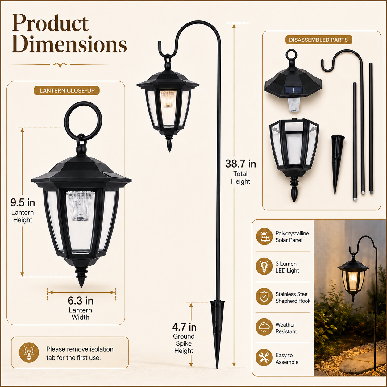 Vintage Solar Garden Lantern