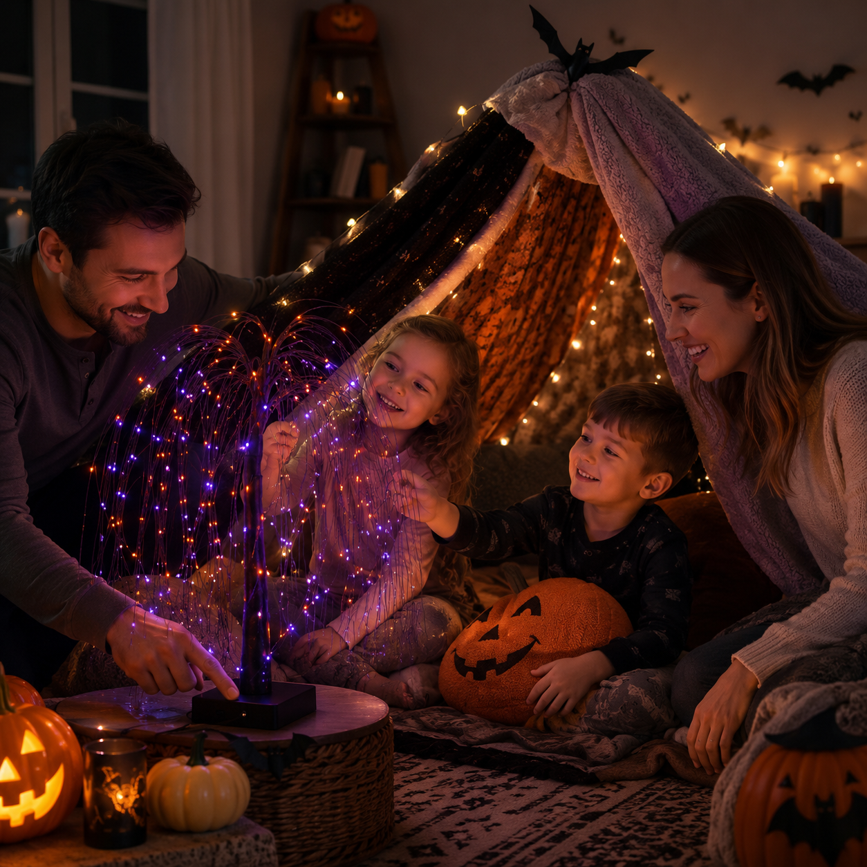 Midnight Willow Halloween Light Tree