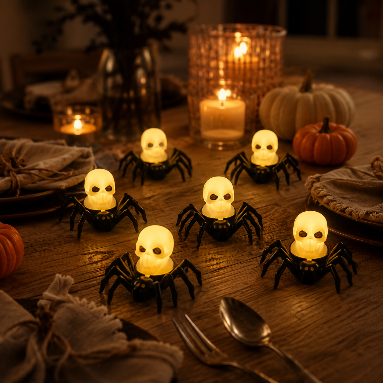 Halloween Spider Glow Lights — Set Of 12