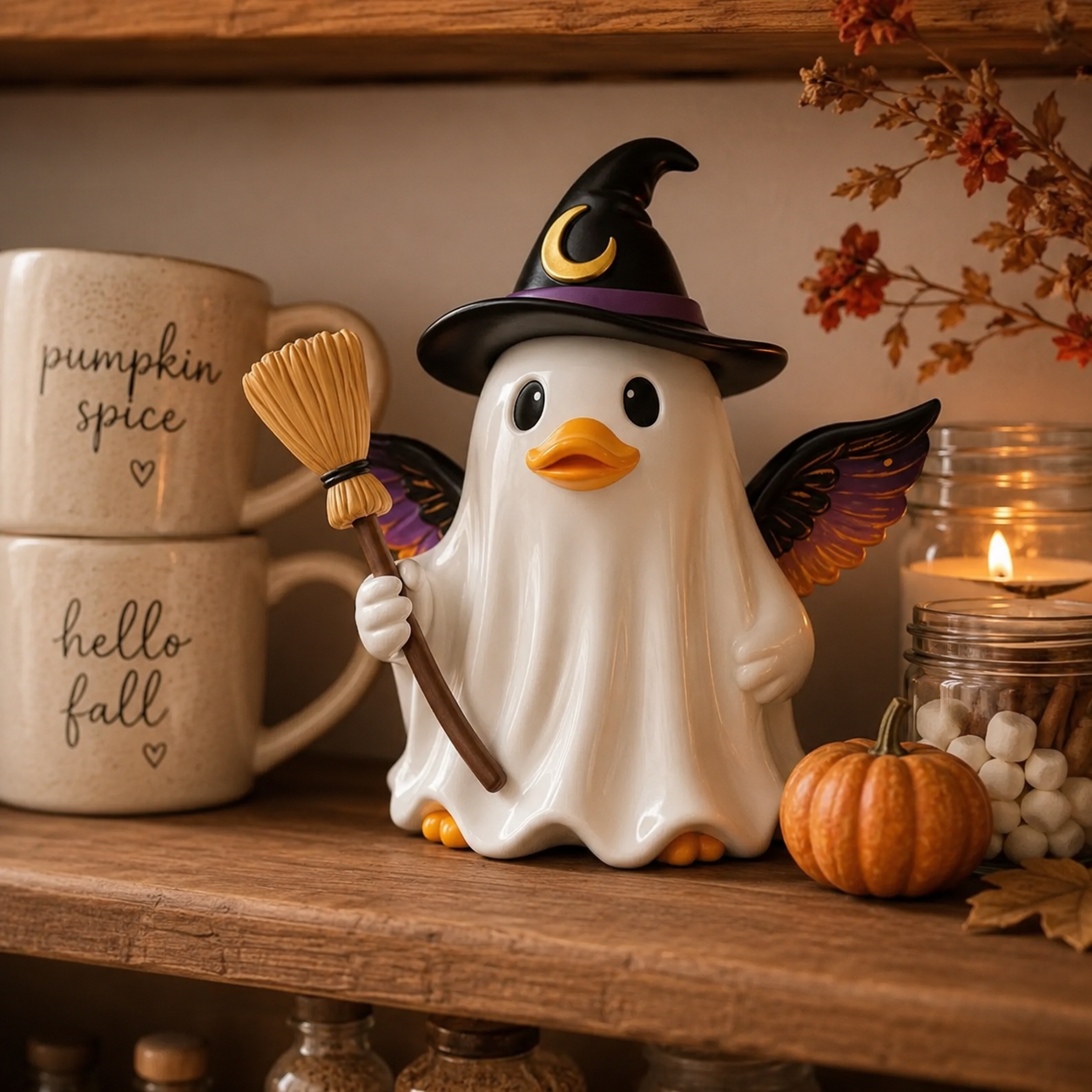 Enchanted Duck Ghost Figurine