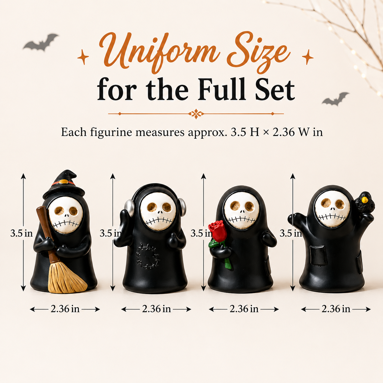 Whimsical Halloween Reapers – Set of 4
