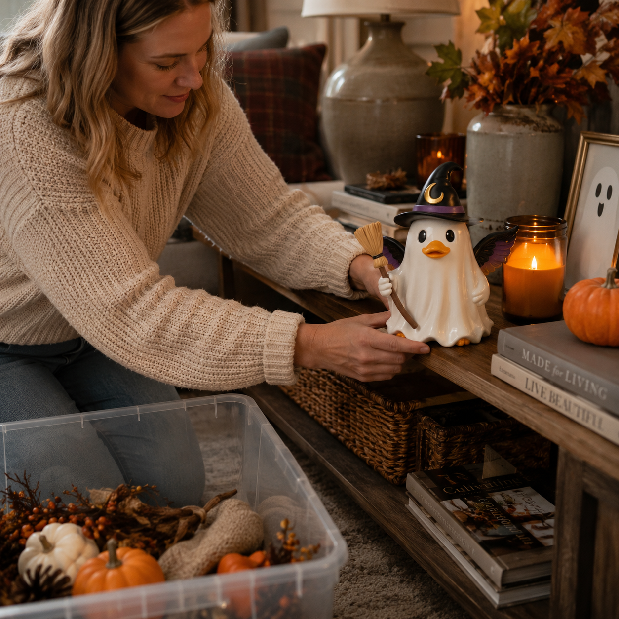 Enchanted Duck Ghost Figurine