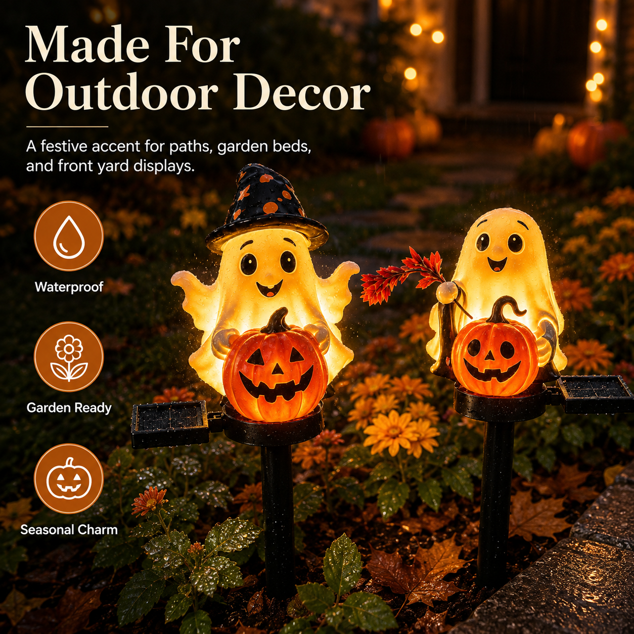 October Hollow Solar Ghost Garden Lights