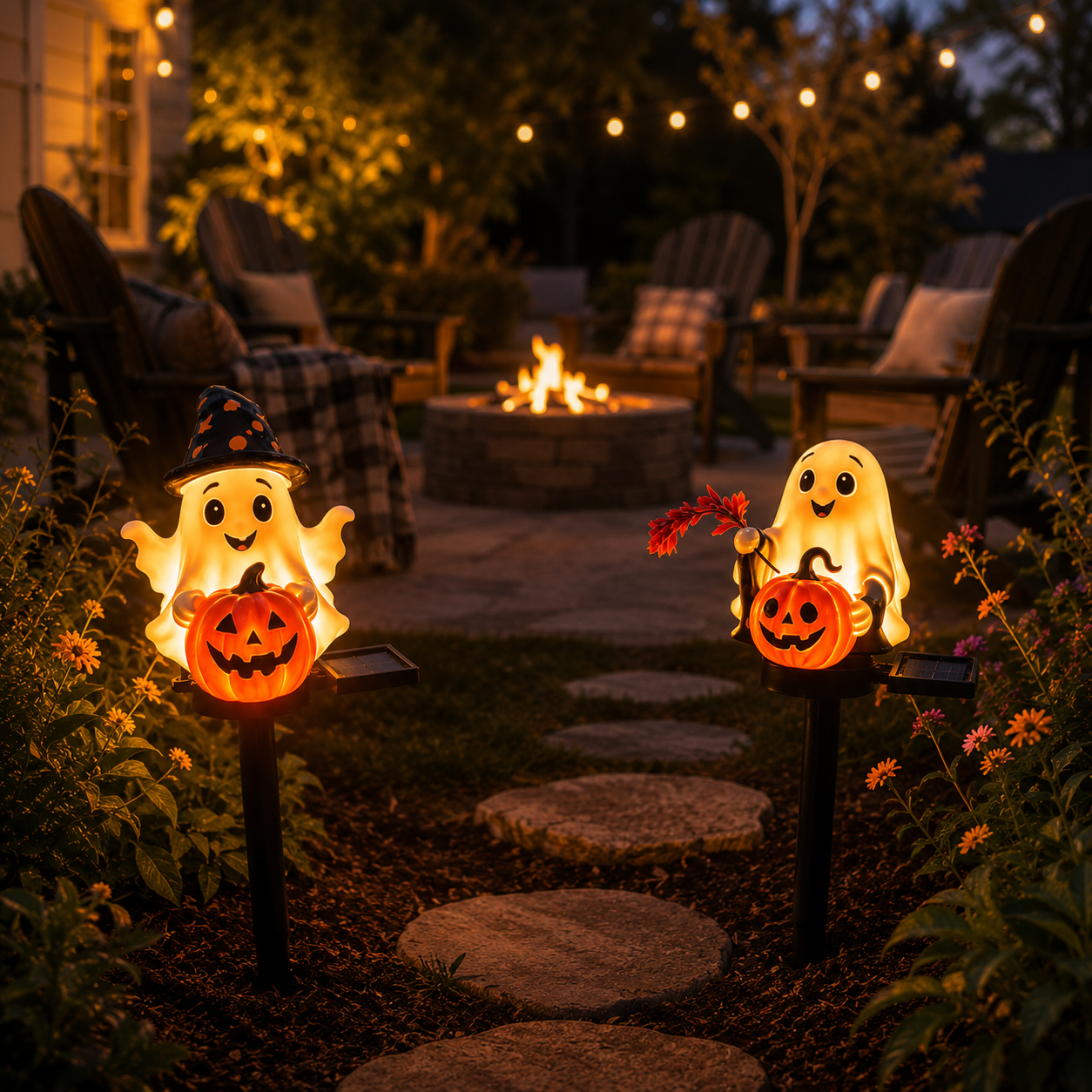 October Hollow Solar Ghost Garden Lights