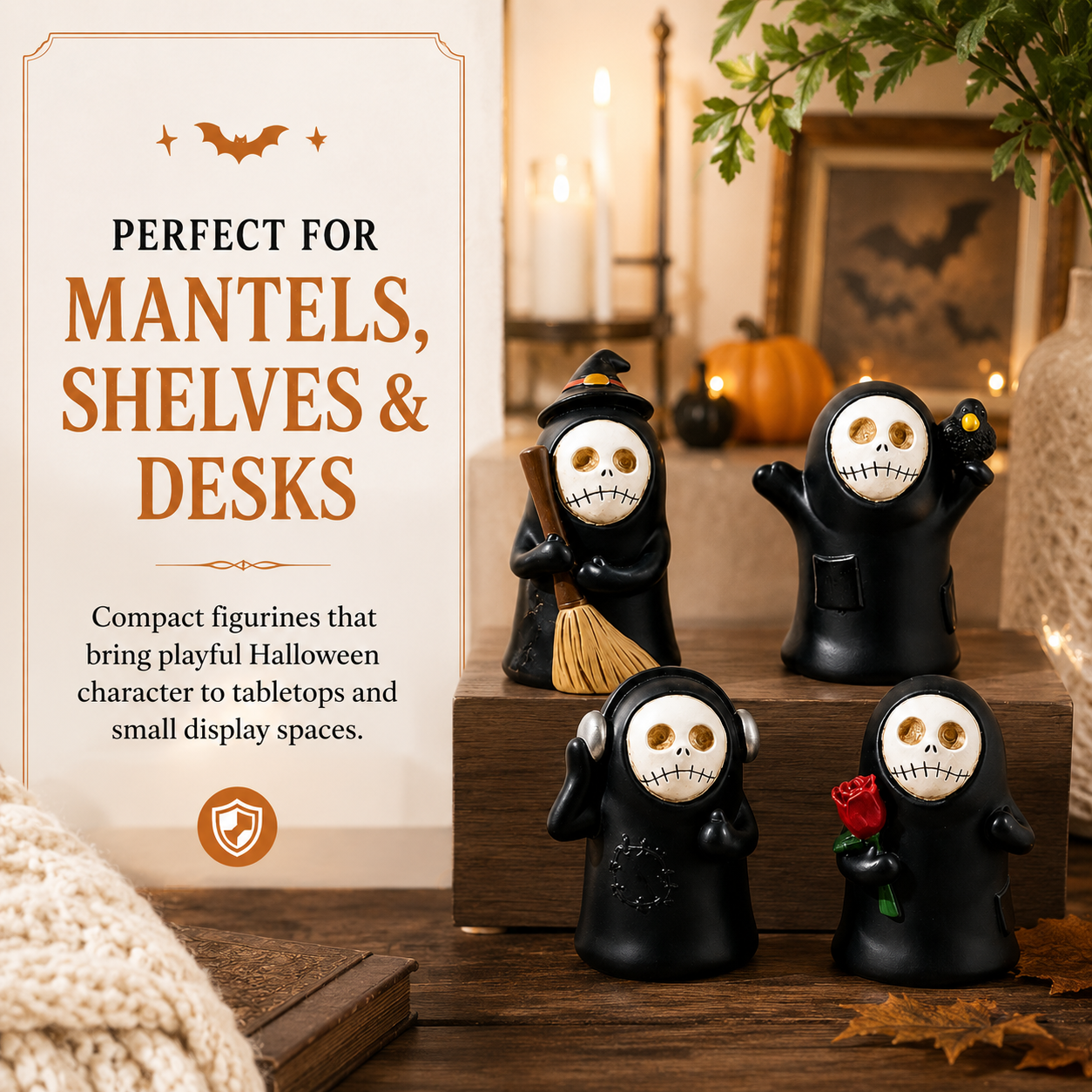 Whimsical Halloween Reapers – Set of 4