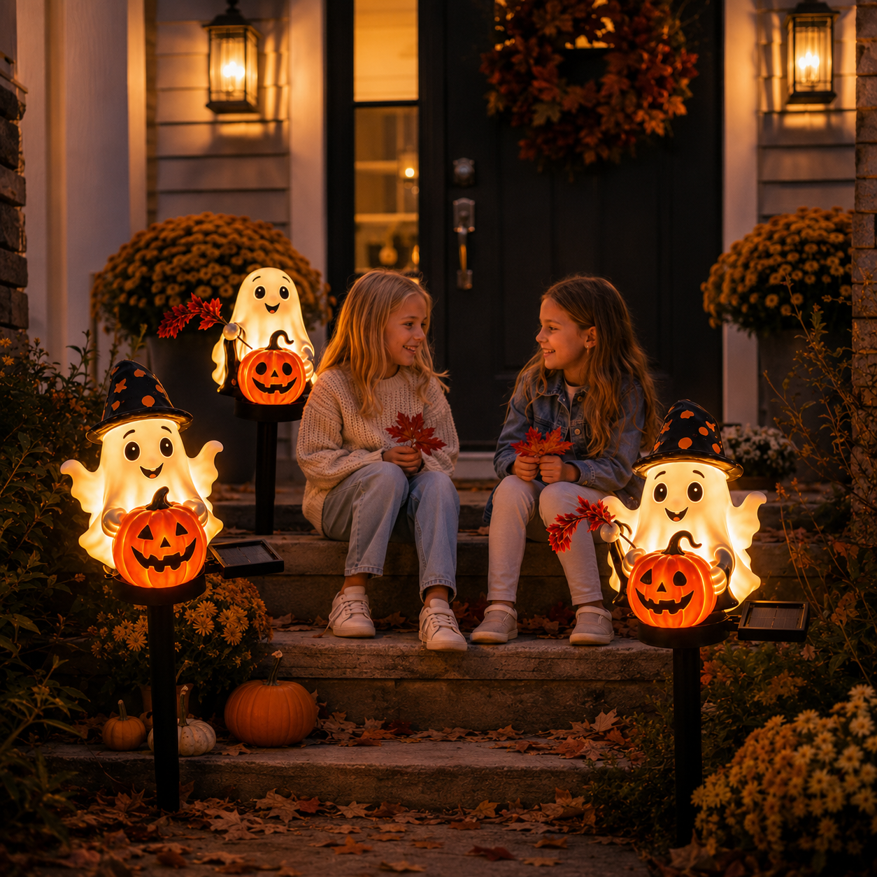 October Hollow Solar Ghost Garden Lights