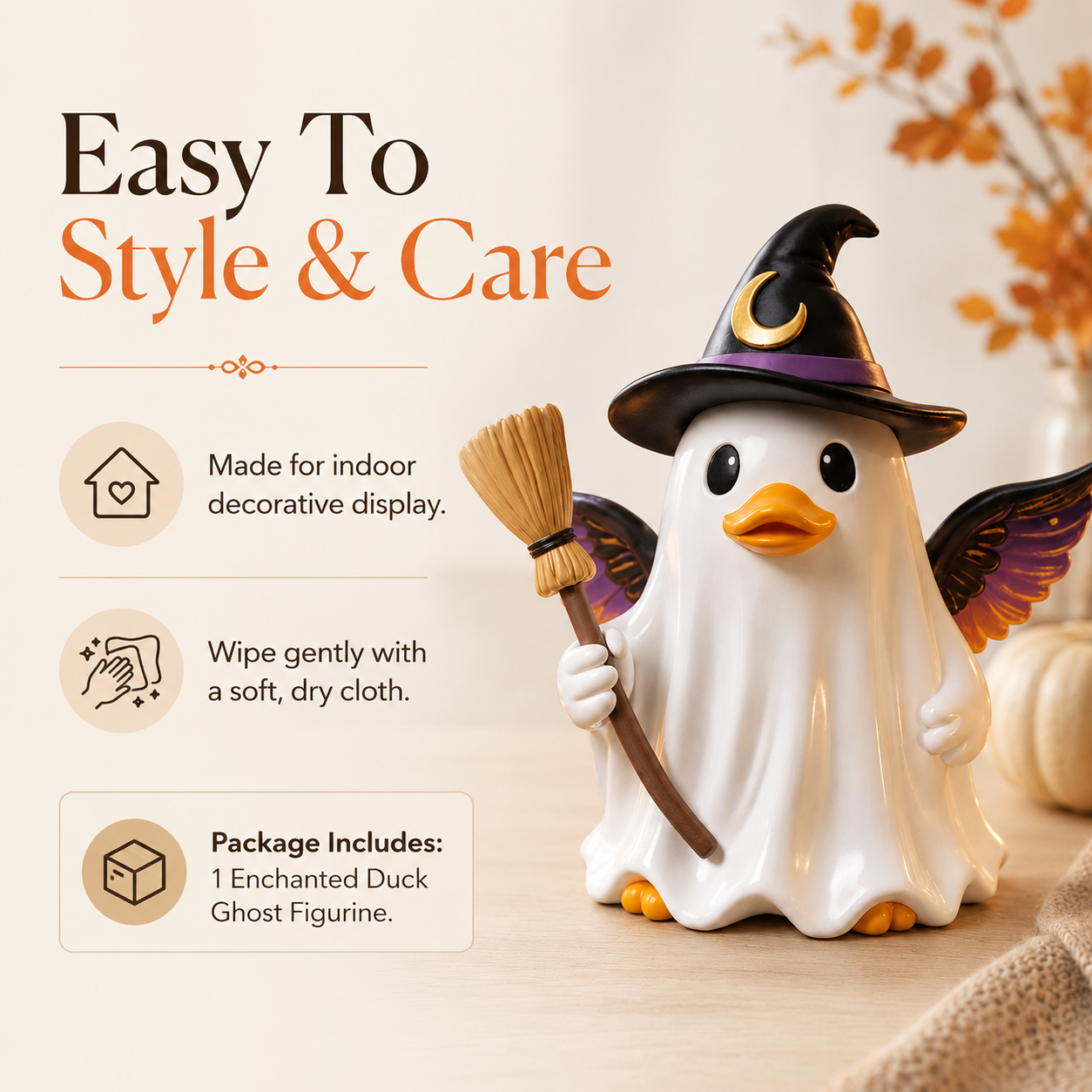 Enchanted Duck Ghost Figurine