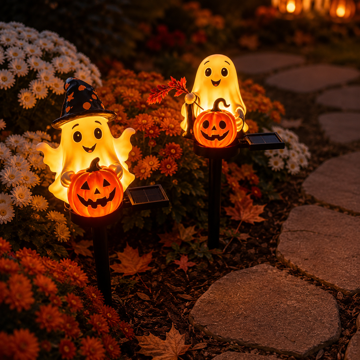 October Hollow Solar Ghost Garden Lights