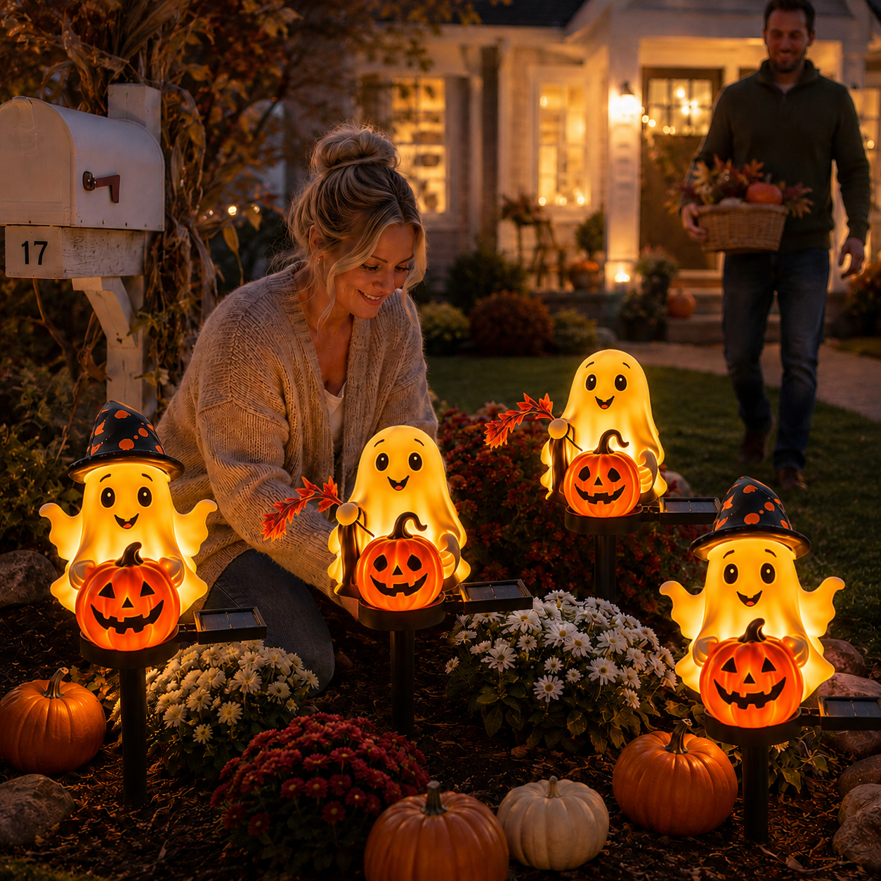 October Hollow Solar Ghost Garden Lights