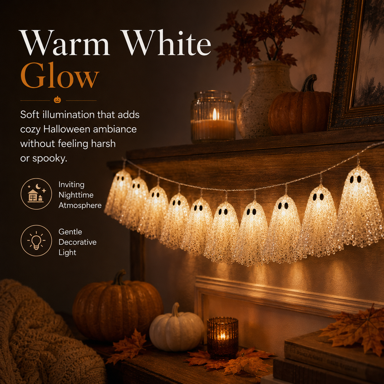 Luminous Ghost Garland — Set Of 10