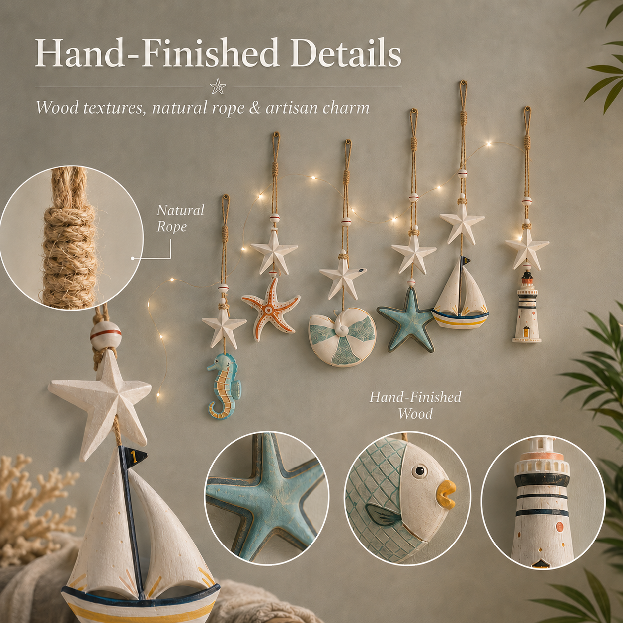 Seaside Glow Wall Hanging Set — Set of 7