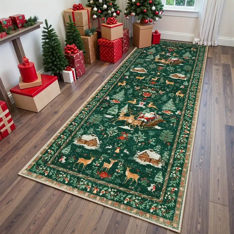 🎄Early Christmas Sale - 50% OFF🔥Christmas Reindeer & Trees Runner Mat (20" x 71")