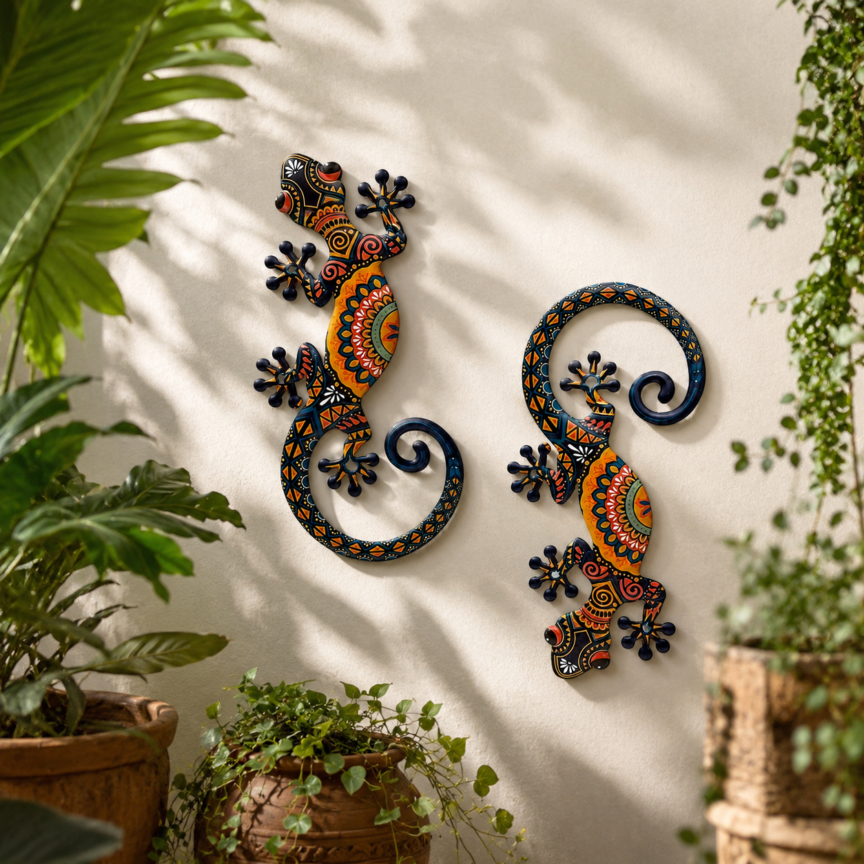 Metal Gecko Wall Decor Set of 2