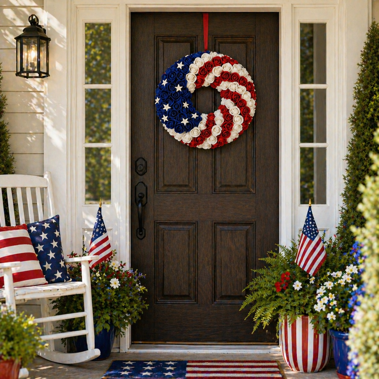Pastoral Style Fourth of July Wreath