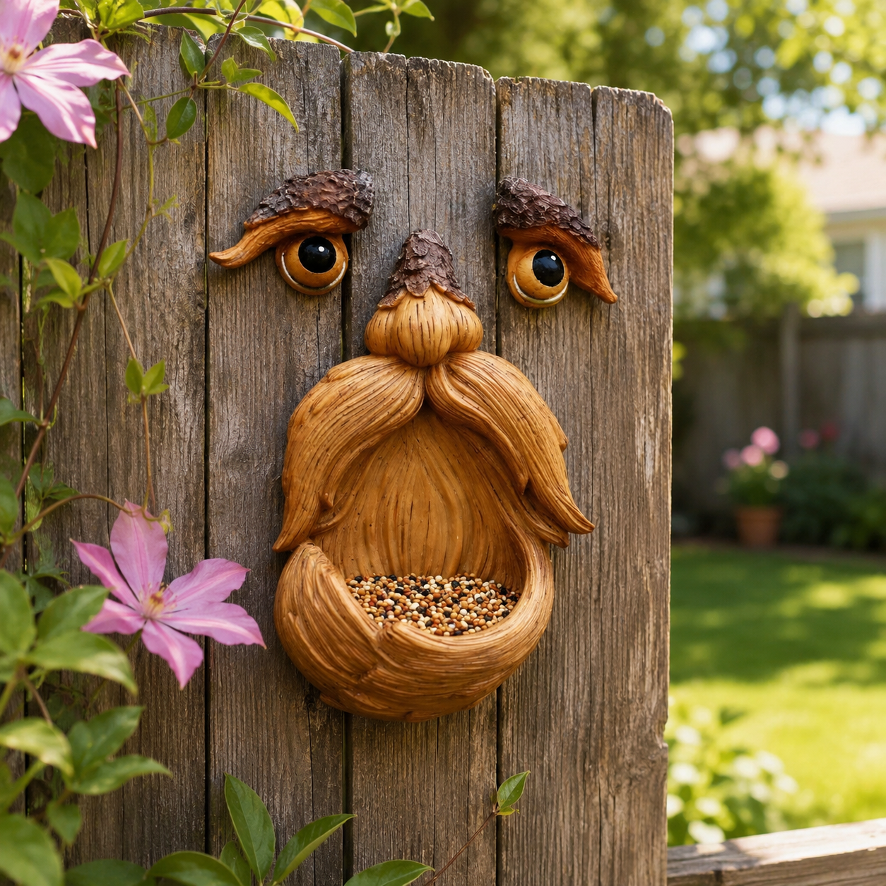 Whimsical Tree Face Bird Feeder