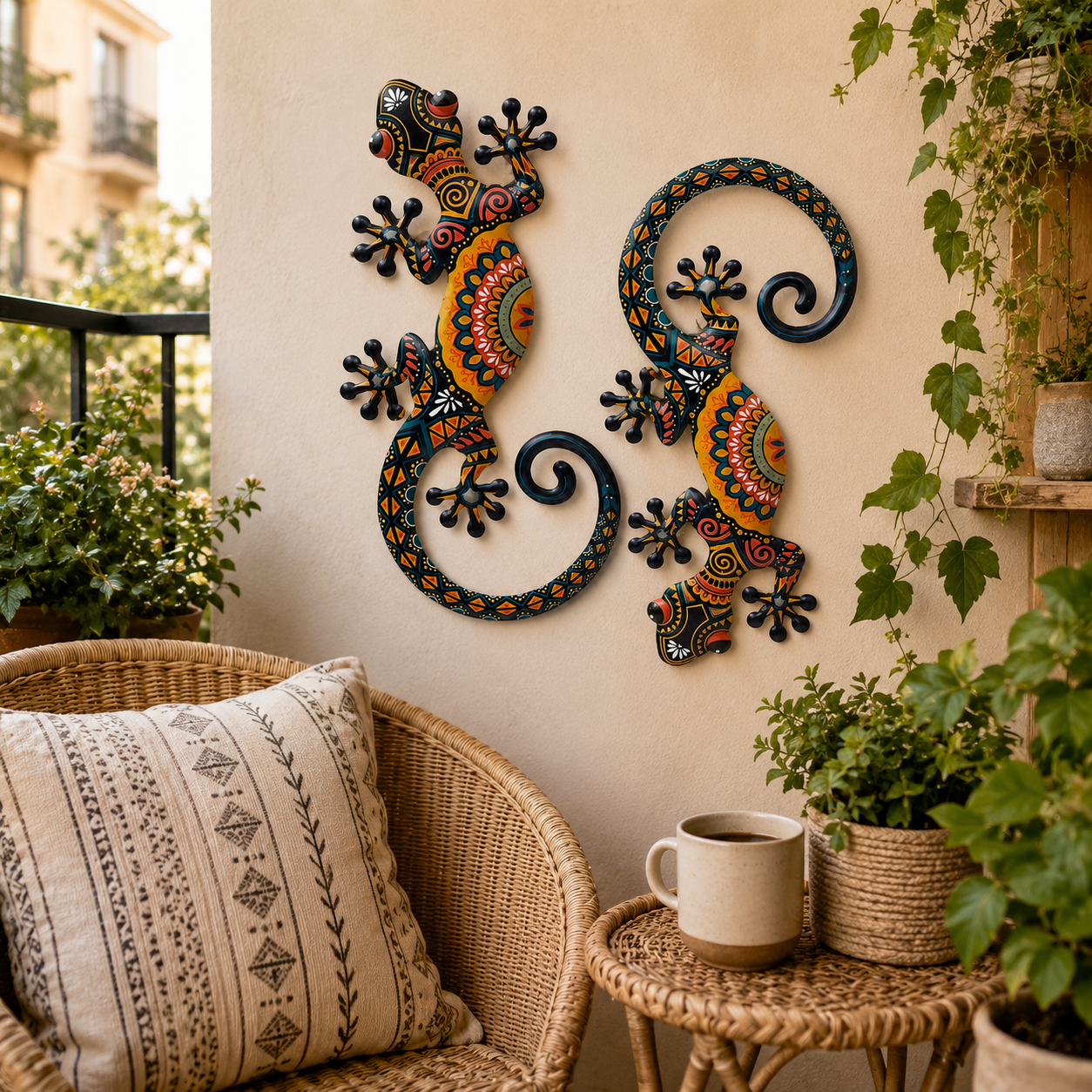 Metal Gecko Wall Decor Set of 2