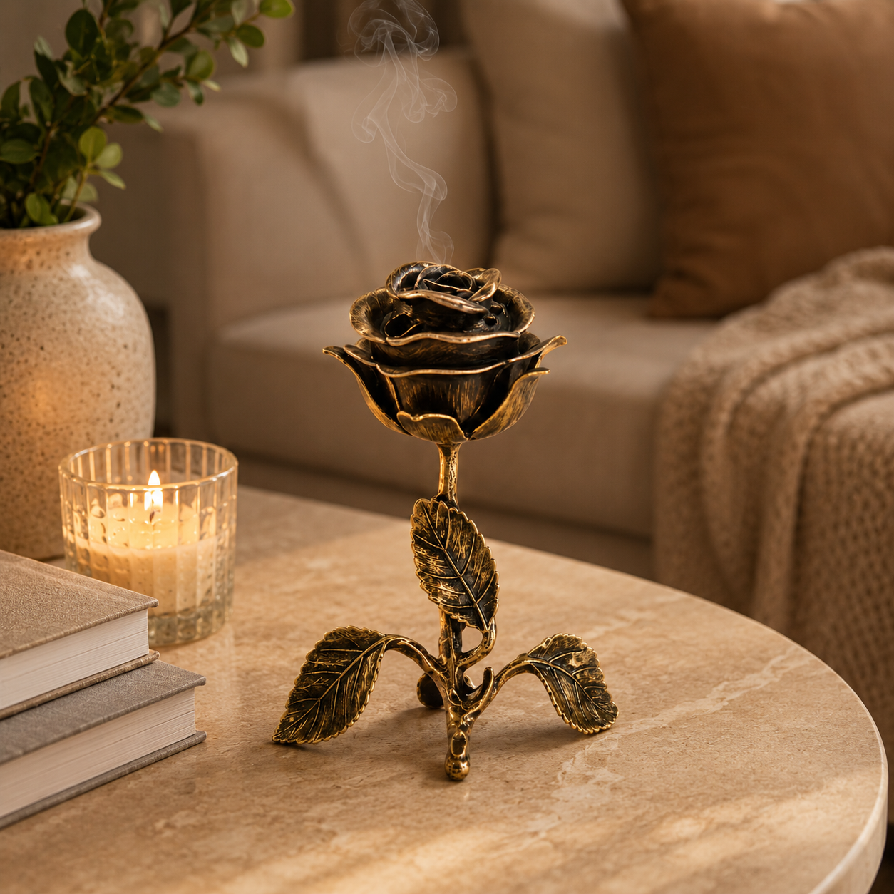Antique Rose-Scented Incense Burner