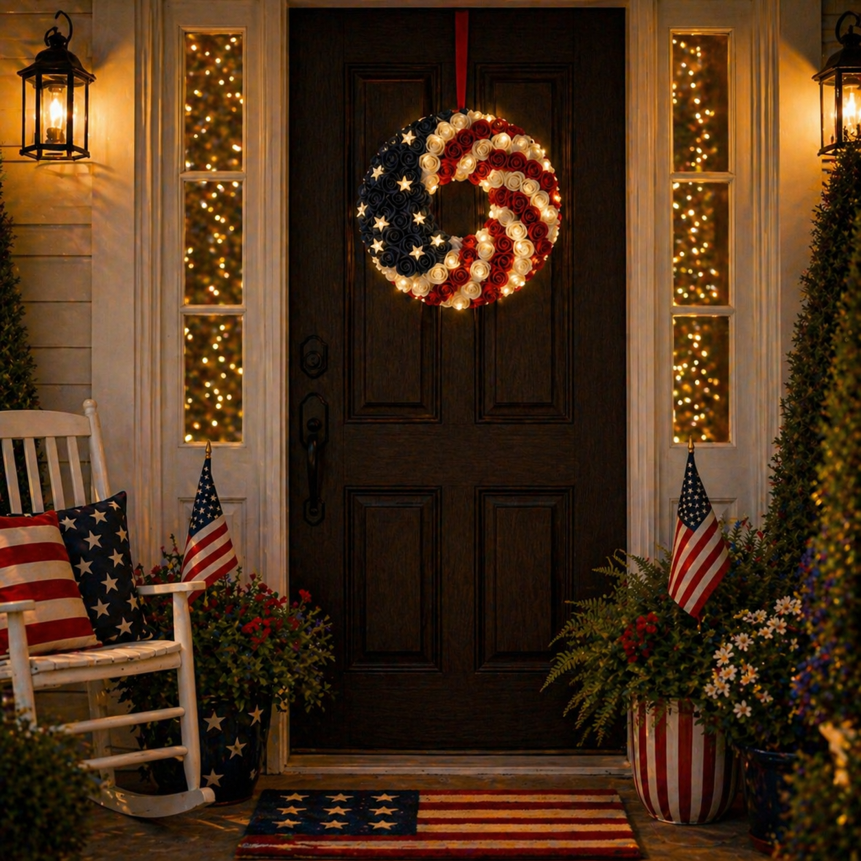 Pastoral Style Fourth of July Wreath