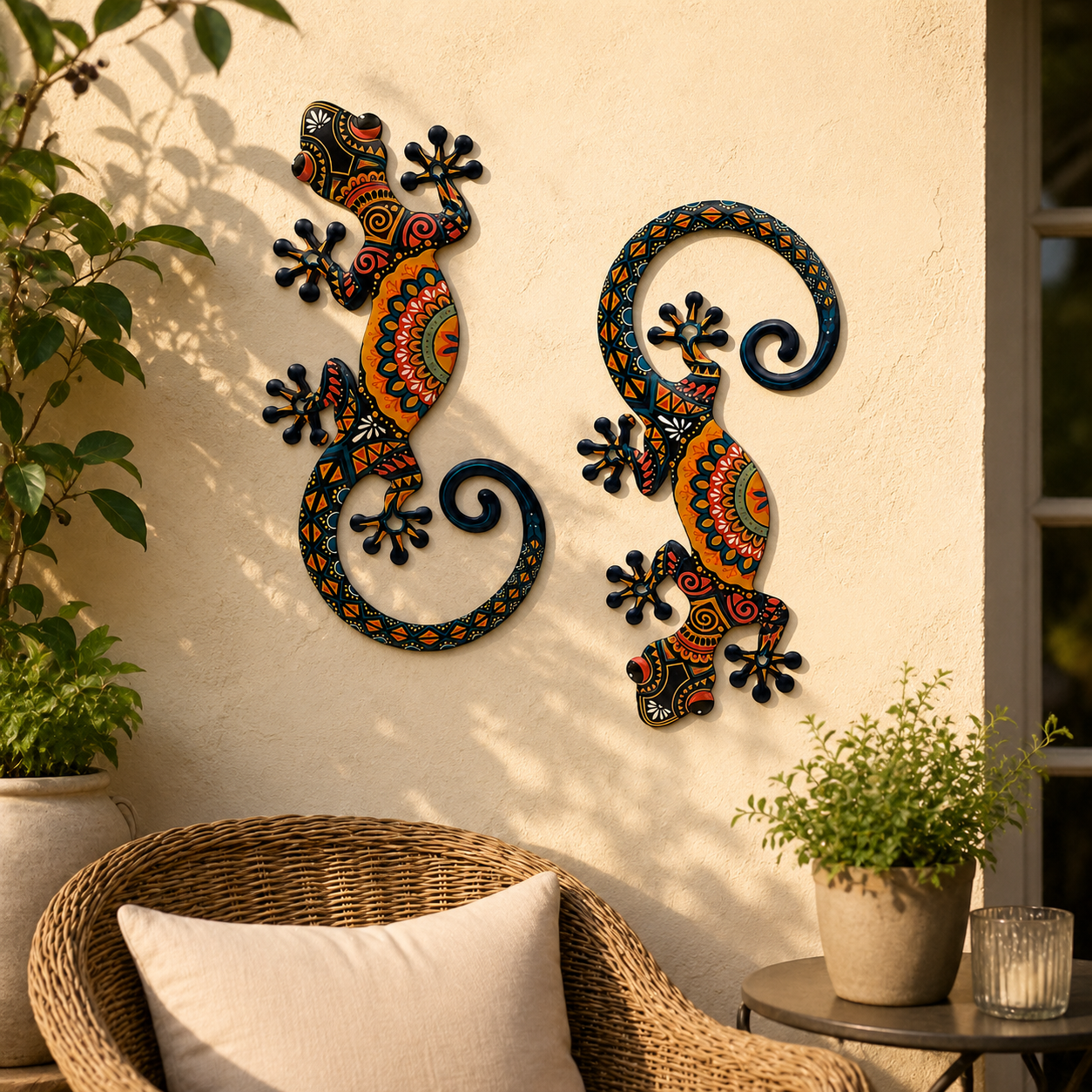 Metal Gecko Wall Decor Set of 2