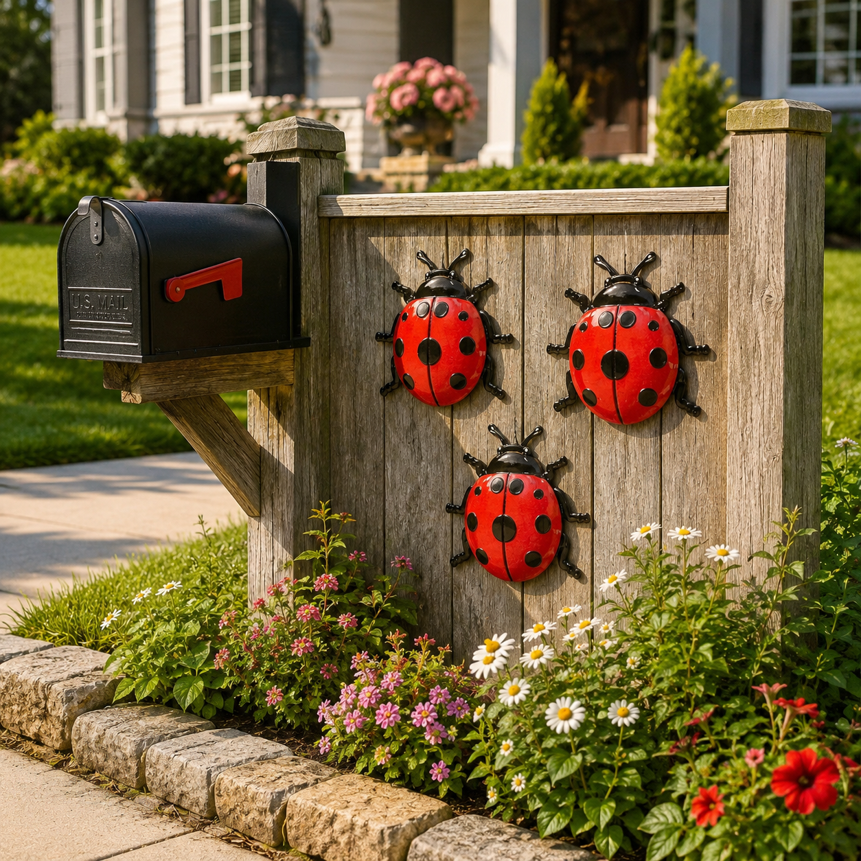 3 Pack Metal Ladybug Wall Decor