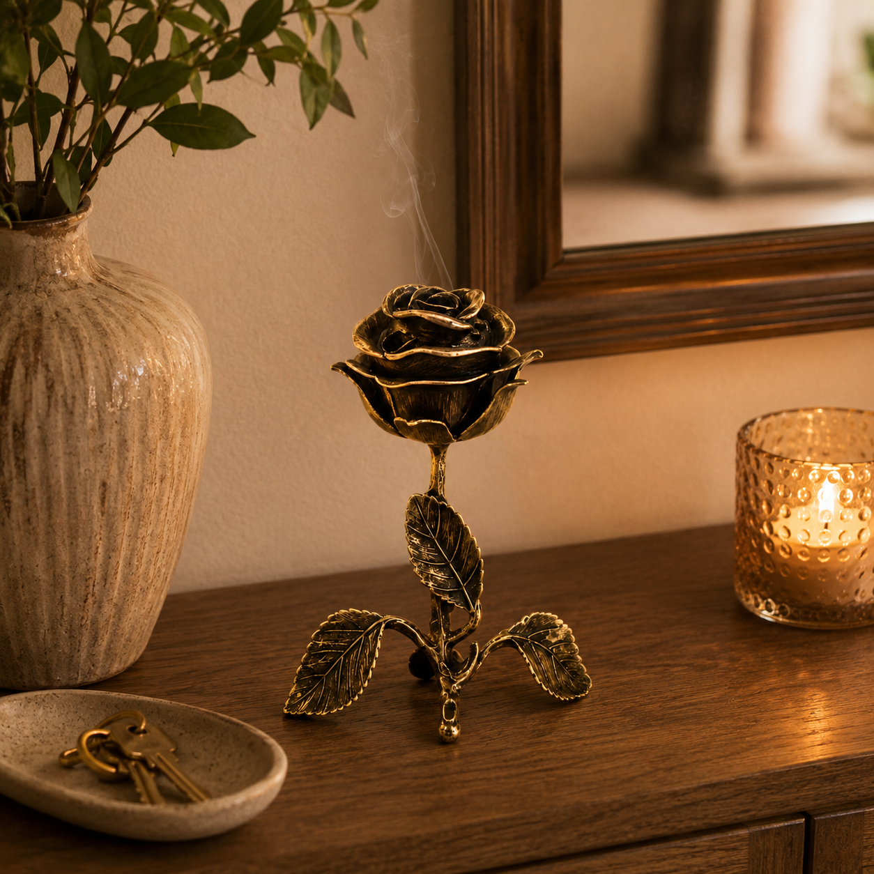 Antique Rose-Scented Incense Burner