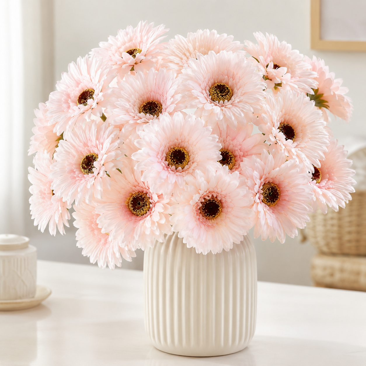 12 Pcs Lavender Faux Daisy Silk Flowers with Stems