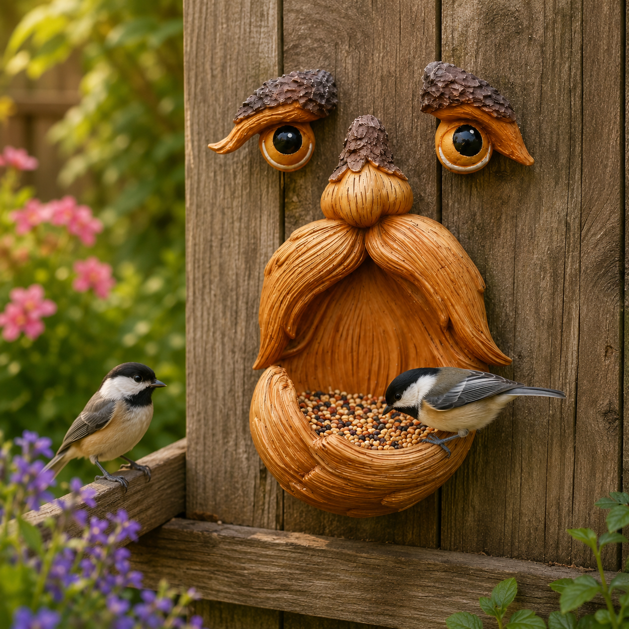 Whimsical Tree Face Bird Feeder