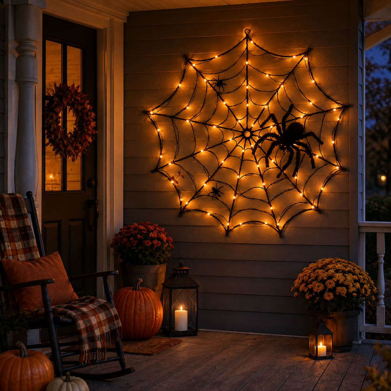 47.2" Lighted Halloween Spider Web