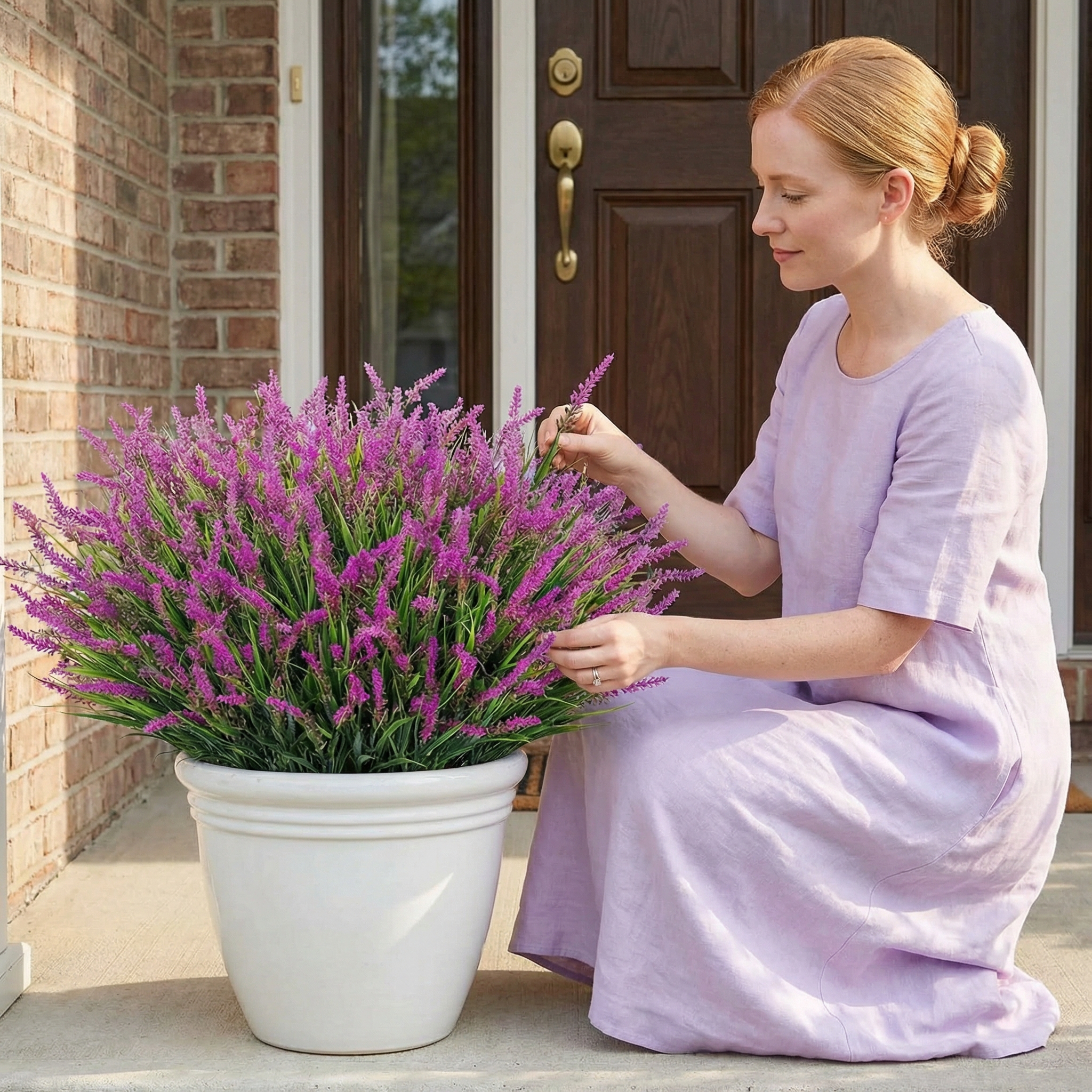 UV-Resistant Faux Monkey Grass Bundle – 3 Pack Outdoor Greenery