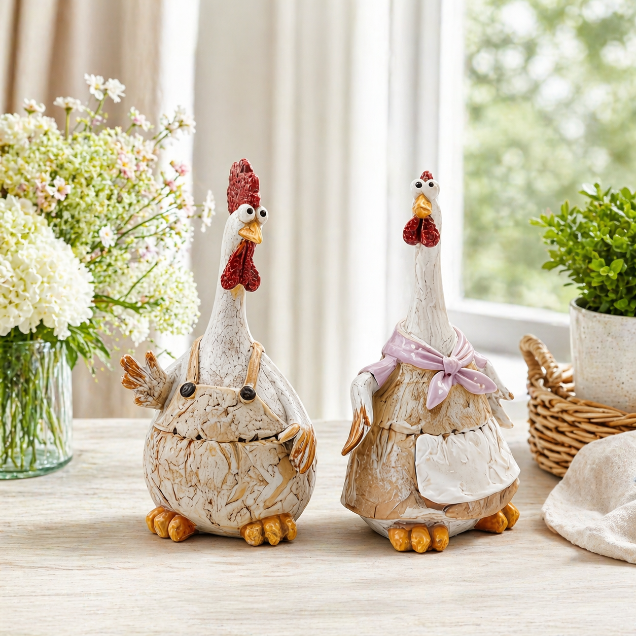Charming Resin Chicken Figurines