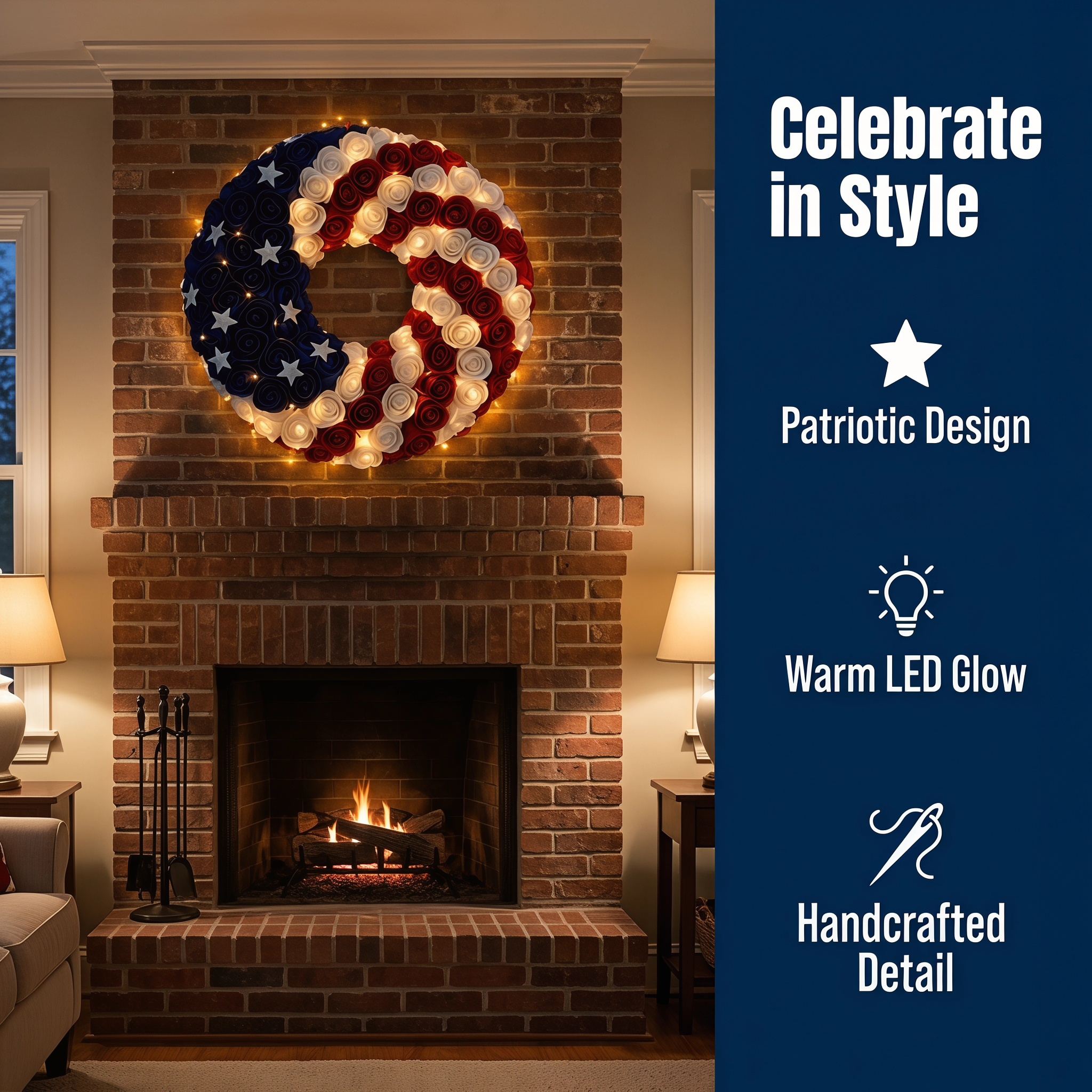 Pastoral Style Fourth of July Wreath