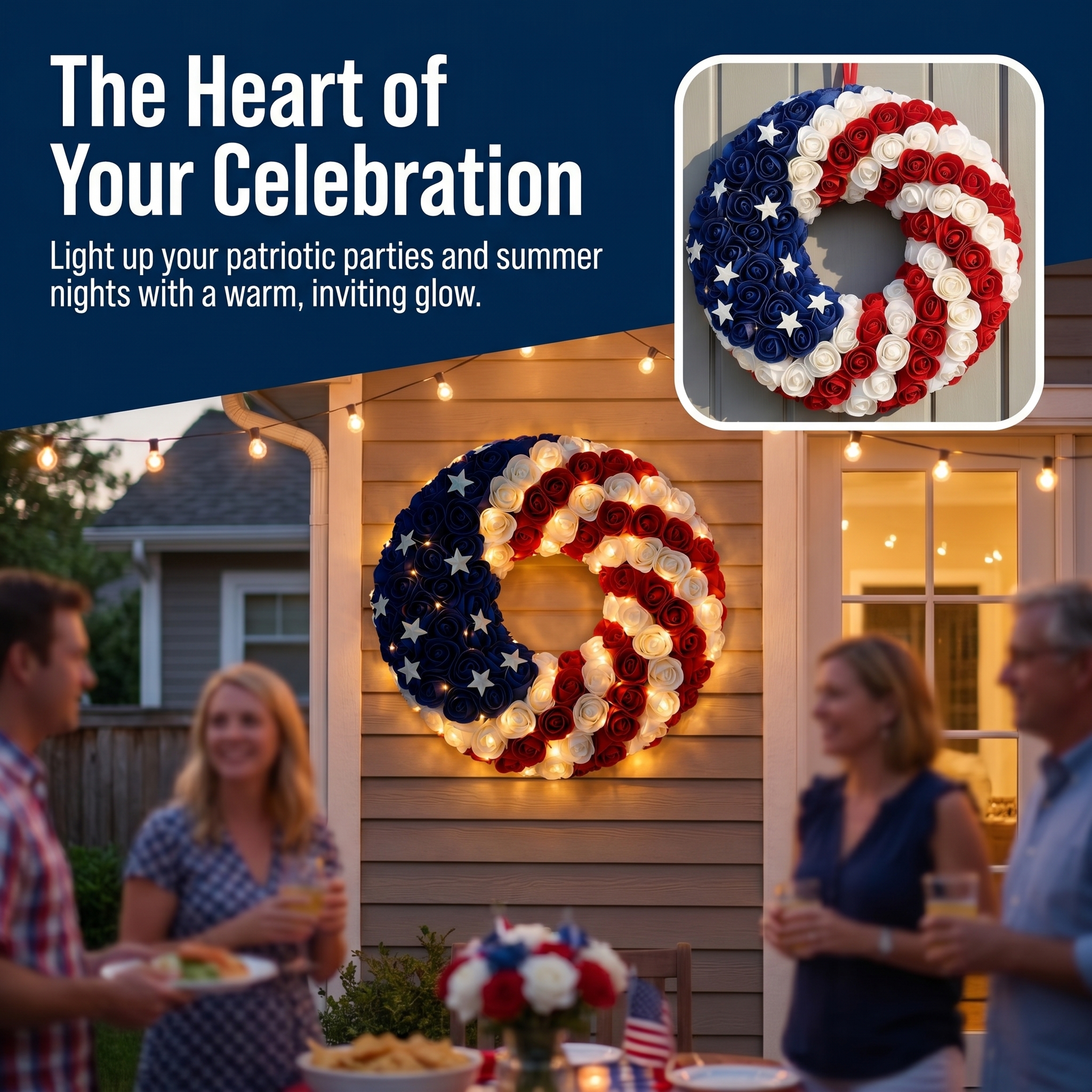 Pastoral Style Fourth of July Wreath