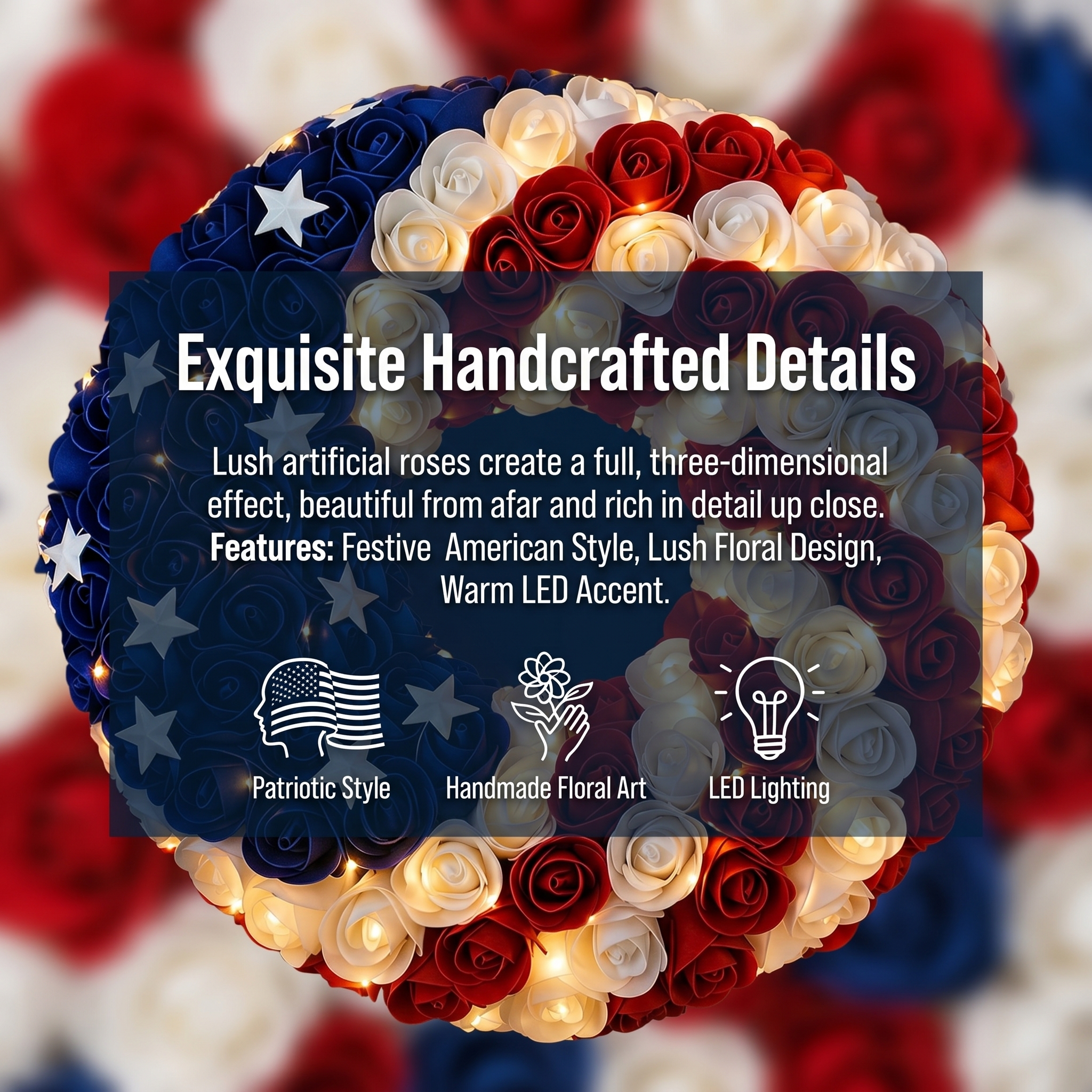 Pastoral Style Fourth of July Wreath