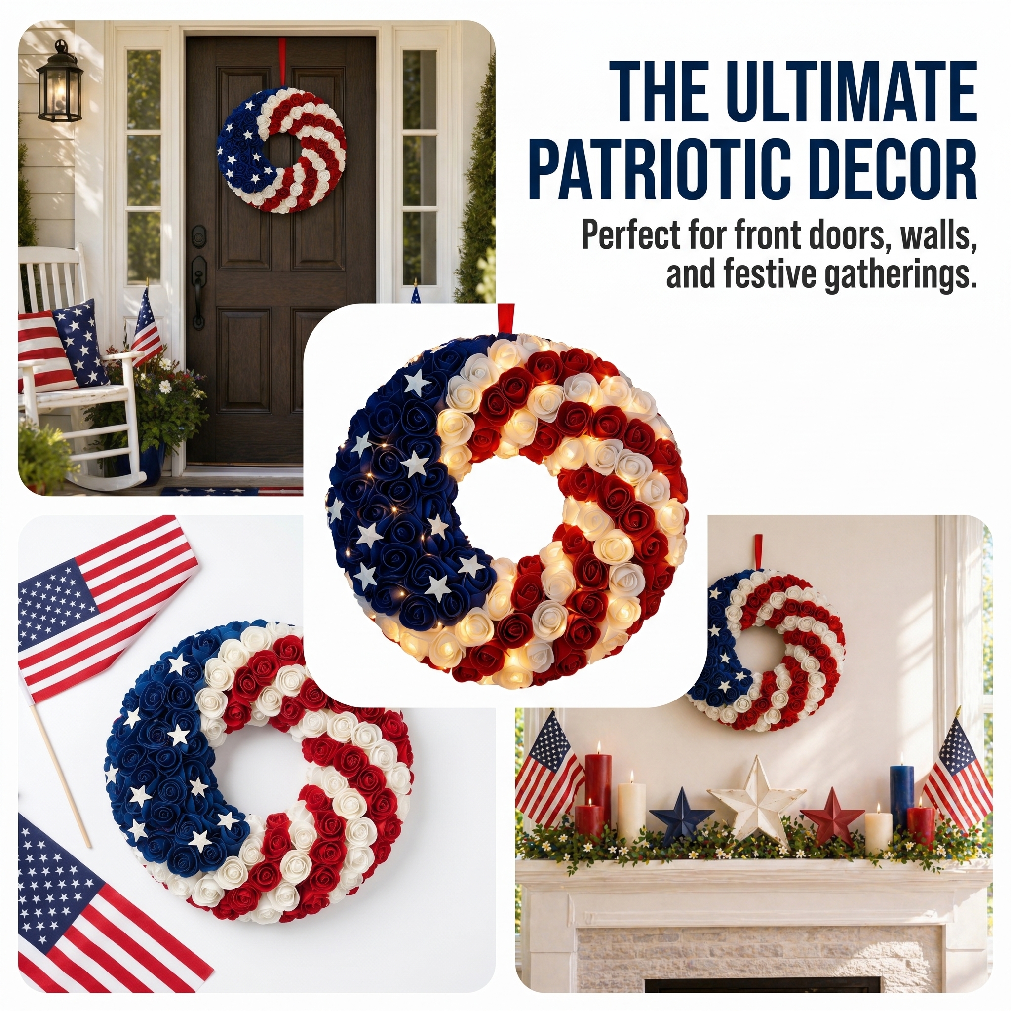 Pastoral Style Fourth of July Wreath
