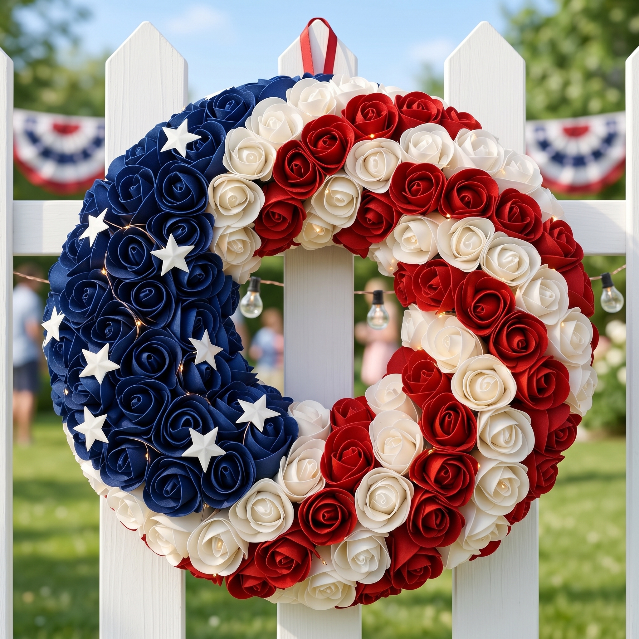 Pastoral Style Fourth of July Wreath