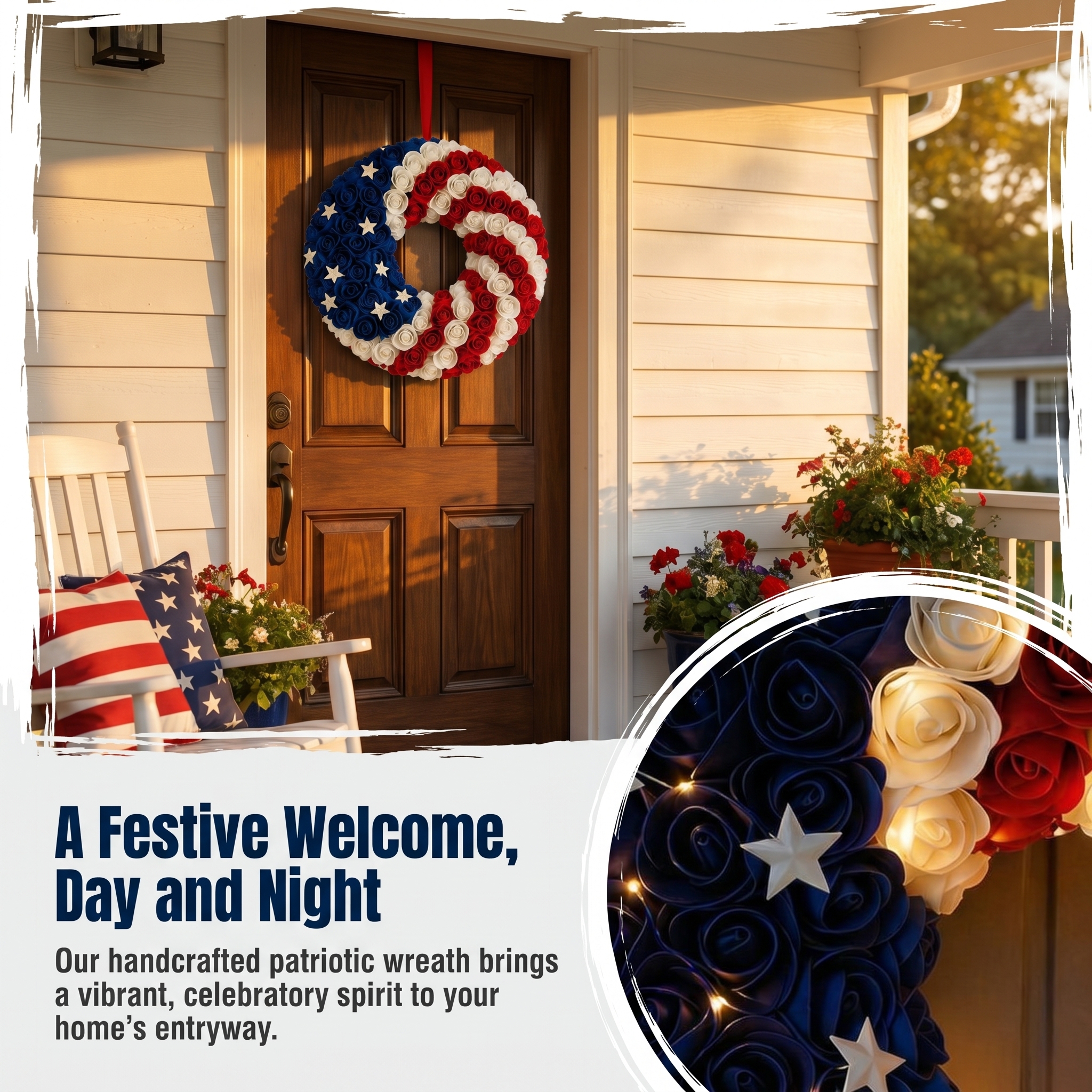 Pastoral Style Fourth of July Wreath