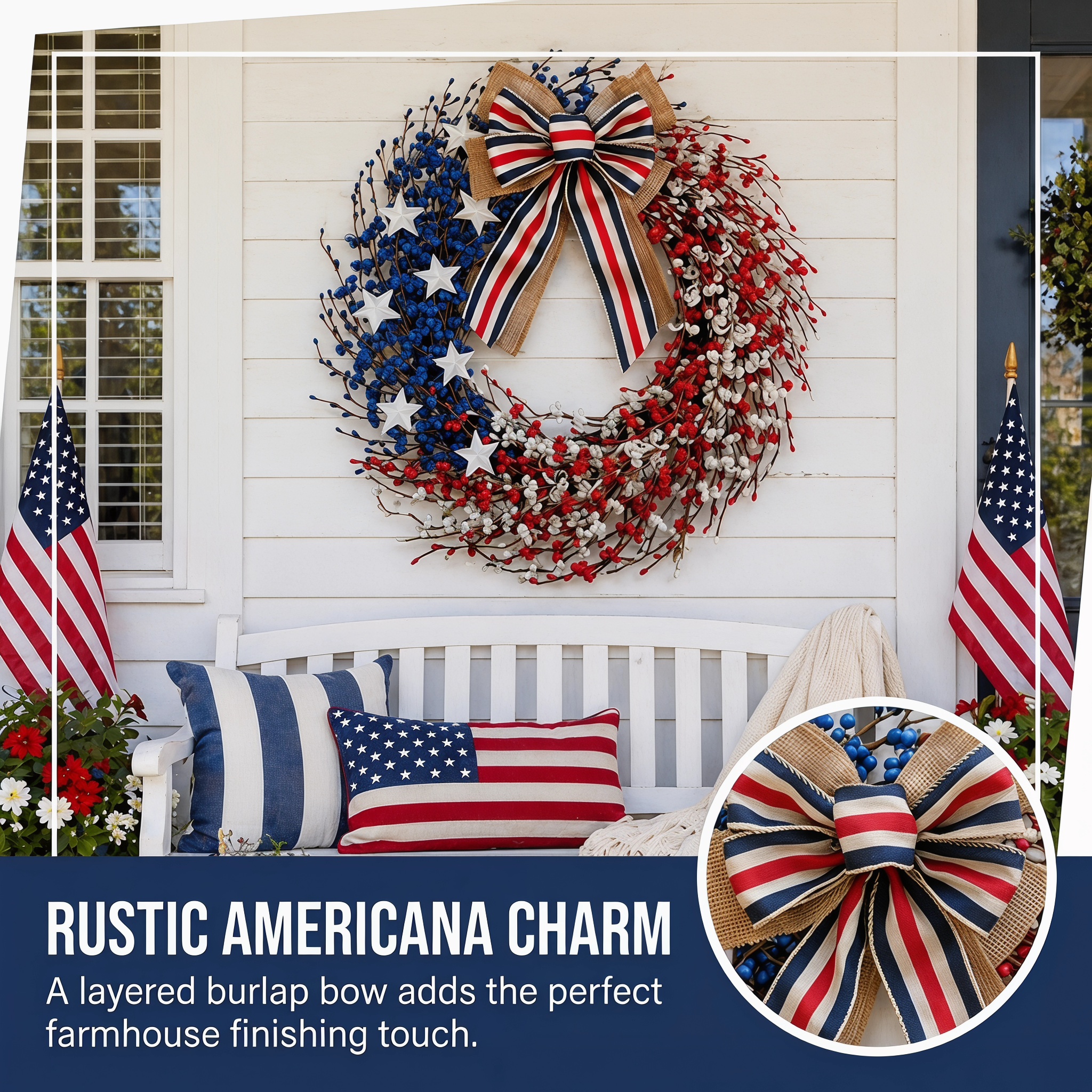 4th of July Wreath 22 inch