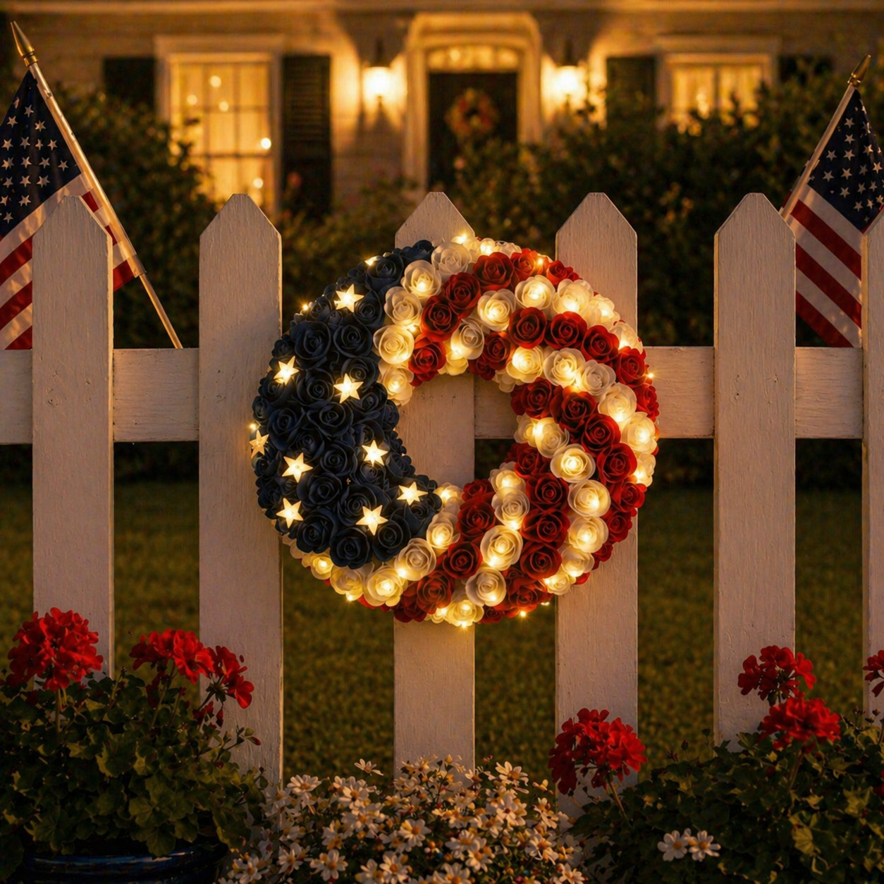 Pastoral Style Fourth of July Wreath