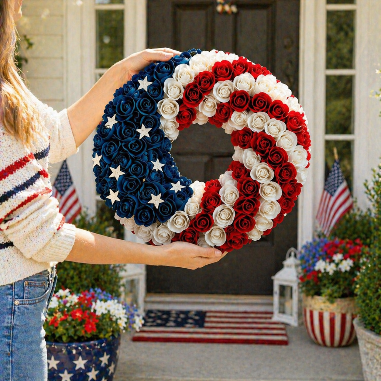 Pastoral Style Fourth of July Wreath
