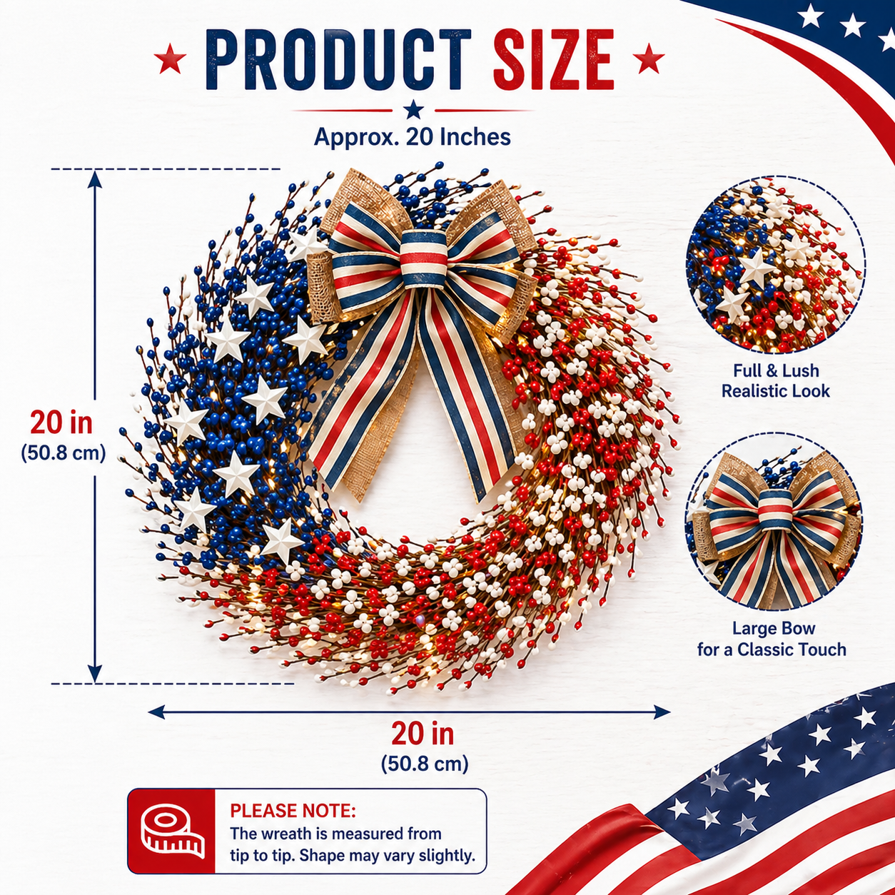 4th of July Wreath 20 inch