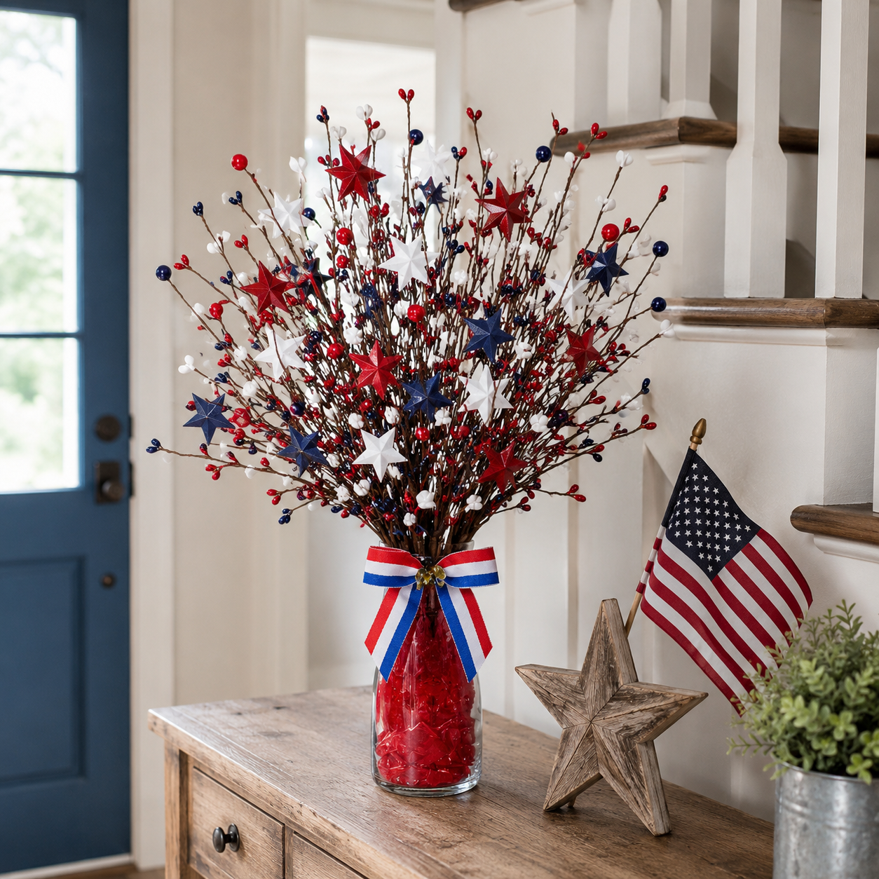 3 Pack Lighted Patriotic Berry Stem Picks